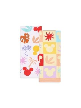 Disney Mickey Mouse Tropical Kitchen Towels Set of 2pk. - Home Decor Brand New